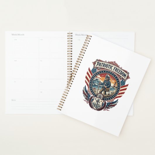 Patriottische Strandjutter Vector Graphic T-shirt_ Planner (Display)