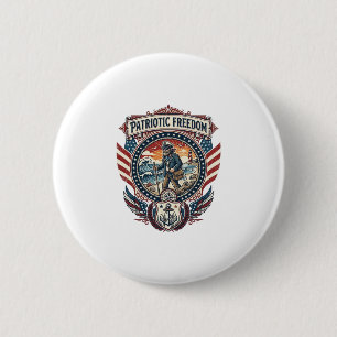 Patriottische Strandjutter Vector Graphic T-shirt_ Ronde Button 5,7 Cm