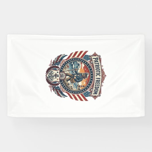 Patriottische Strandjutter Vector Graphic T-shirt_ Spandoek (Horizontaal)