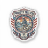Patriottische Strandjutter Vector Graphic T-shirt_ Sticker (Voorkant)