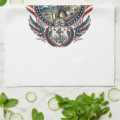 Patriottische Strandjutter Vector Graphic T-shirt_ Theedoek (Gevouwen)