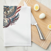 Patriottische Strandjutter Vector Graphic T-shirt_ Theedoek (Quarter Fold)