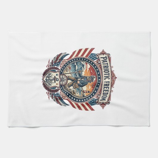 Patriottische Strandjutter Vector Graphic T-shirt_ Theedoek (Horizontaal)