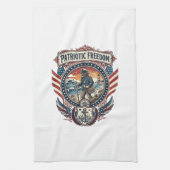 Patriottische Strandjutter Vector Graphic T-shirt_ Theedoek (Verticaal)