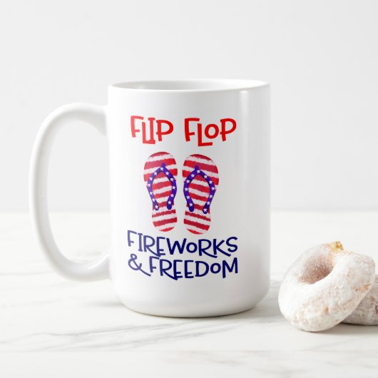 Patriottische strandvibes koffiemok (Met donut)