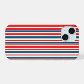 Patriottische strepen iPhone 15 case (Achterkant horizontaal)