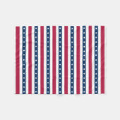 Patriottische Strepen met Sterren Fleece Deken (Voorkant (Horizontaal))