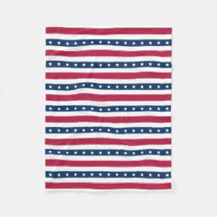 Patriottische Strepen met Sterren Fleece Deken