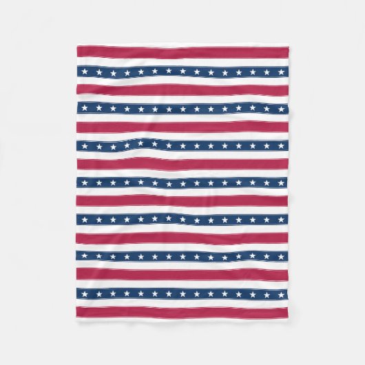 Patriottische Strepen met Sterren Fleece Deken (Voorkant)