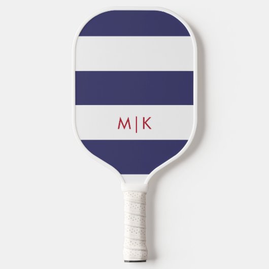 Patriottische strepen | Modern monogram Pickleball Paddle (Voorkant)