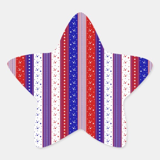 Patriottische strepen ster sticker (Voorkant)