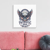 Patriottische Strijdhavik Patriottische Adelaar & Canvas Afdruk (Insitu (Woonkamer))