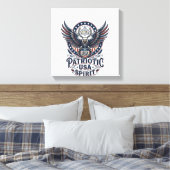 Patriottische Strijdhavik Patriottische Adelaar & Canvas Afdruk (Insitu (Slaapkamer))