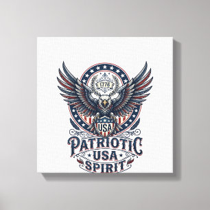 Patriottische Strijdhavik Patriottische Adelaar &  Canvas Afdruk