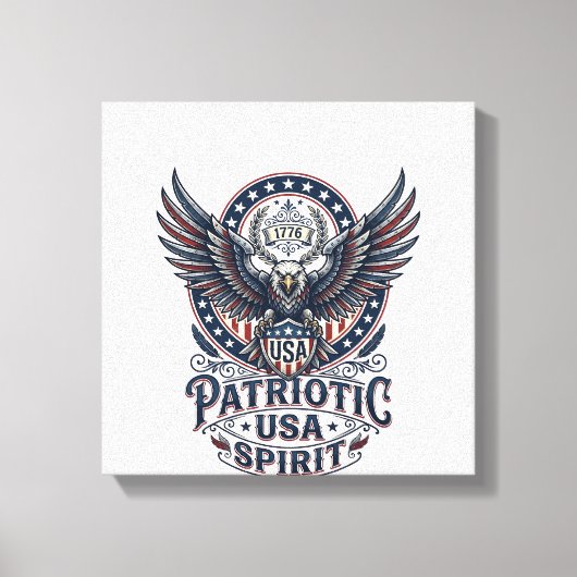 Patriottische Strijdhavik Patriottische Adelaar & Canvas Afdruk (Voorkant)