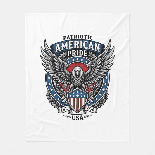 Patriottische Strijdhavik Patriottische Adelaar & Fleece Deken (Voorkant)