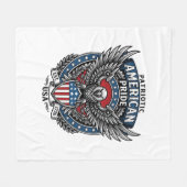 Patriottische Strijdhavik Patriottische Adelaar & Fleece Deken (Voorkant (Horizontaal))