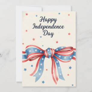 Patriottische strik Happy Independence Day waterve Feestdagenkaart