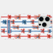 Patriottische Strikken en Strepen met Monogram Case-Mate iPhone Case (Achterkant (horizontaal))