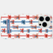 Patriottische Strikken en Strepen met Monogram Case-Mate iPhone Case (Achterkant (horizontaal))