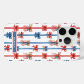 Patriottische Strikken en Strepen met Monogram Case-Mate iPhone Case (Achterkant (horizontaal))