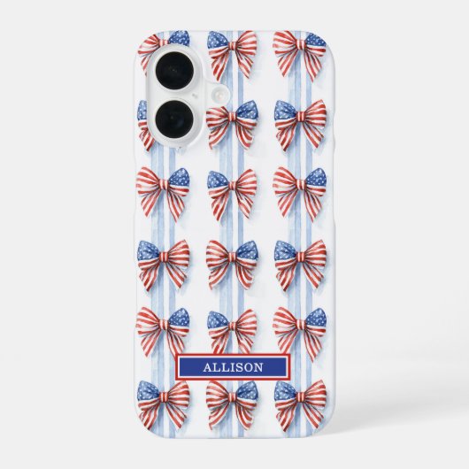 Patriottische Strikken Met Monogram Case-Mate iP iPhone 16 Hoesje (Achterkant)