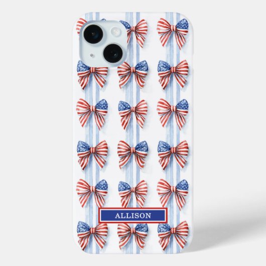 Patriottische Strikken Met Monogram Case-Mate iP iPhone Case (Achterkant)