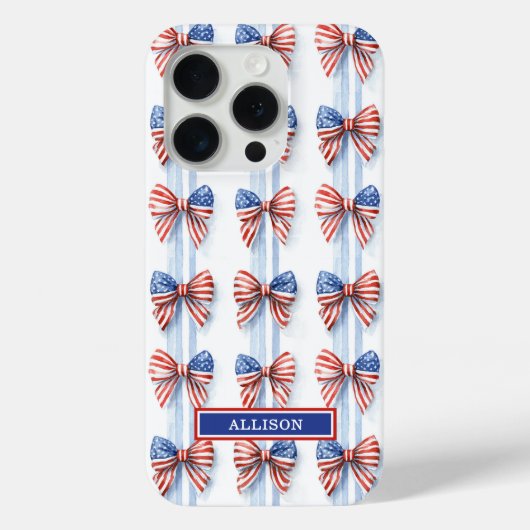 Patriottische Strikken Met Monogram Case-Mate iP iPhone Case (Achterkant)