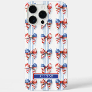 Patriottische Strikken Op Strepen Monogram Verstev iPhone 16 Pro Max Hoesje