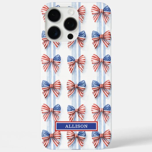 Patriottische Strikken Op Strepen Monogram Verstev Case-Mate iPhone Case (Achterkant)