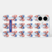 Patriottische Strikken Op Strepen Monogram Verstev Case-Mate iPhone Case (Achterkant (horizontaal))