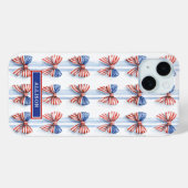 Patriottische Strikken Op Strepen Monogram Verstev Case-Mate iPhone Case (Achterkant (horizontaal))