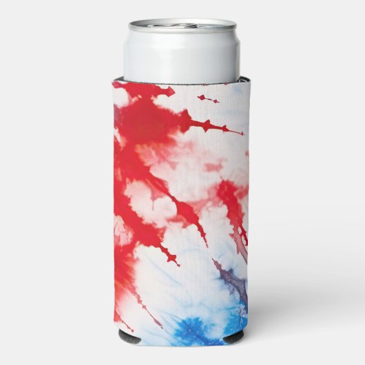 Patriottische Stropdas-kleurstof Seltzer Blikjeskoeler (Seltzer Achterkant)