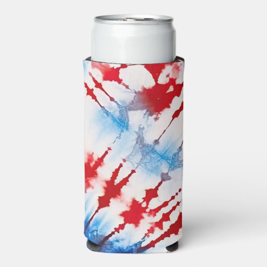 Patriottische Stropdas-kleurstof Seltzer Blikjeskoeler (Seltzer Voorkant)