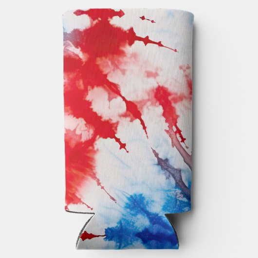 Patriottische Stropdas-kleurstof Seltzer Blikjeskoeler (Achterkant)