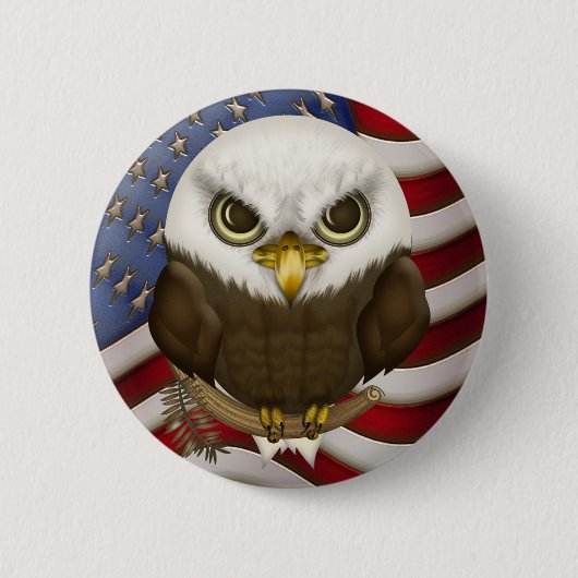 Patriottische stutstaart (Eagle) en Amerikaanse vl Ronde Button 5,7 Cm (Voorkant)