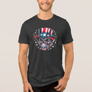 Patriottische suikerschedel Tri-Blend shirt