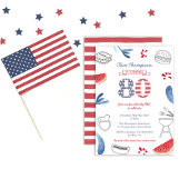Patriottische Summer Cookout 80th Birthday Party Kaart