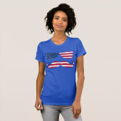 Patriottische Sun Glasses en Mustache T-shirt (Voorkant volledig)