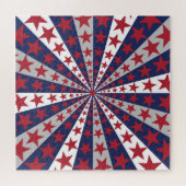 Patriottische Sunburst: kunstwerk met Amerikaanse  Legpuzzel (Horizontaal)