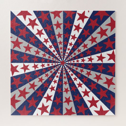 Patriottische Sunburst: kunstwerk met Amerikaanse  Legpuzzel (Horizontaal)