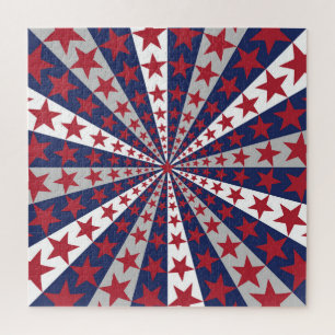 Patriottische Sunburst: kunstwerk met Amerikaanse Legpuzzel