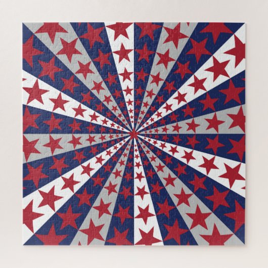 Patriottische Sunburst: kunstwerk met Amerikaanse  Legpuzzel (Verticaal)