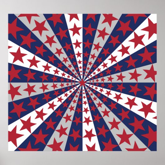 Patriottische Sunburst: kunstwerk met Amerikaanse  Poster (Voorkant)