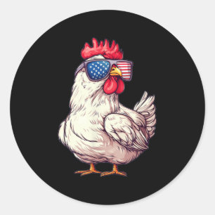 Patriottische Sungles kippenkostuum voor jongens e Ronde Sticker