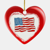 Patriottische symbolen Hartdecoratie Keramisch Ornament (Achterkant)