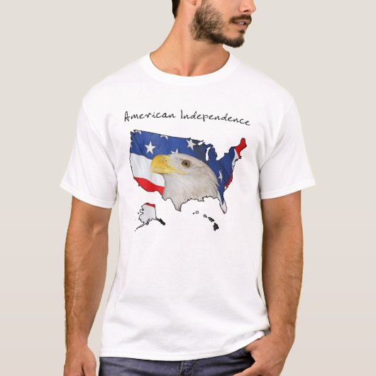 Patriottische symbolen van de Amerikaanse Onafhank T-shirt (Voorkant)