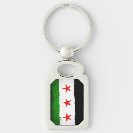 Patriottische Syrische Vlag Sleutelhanger (Voorkant)