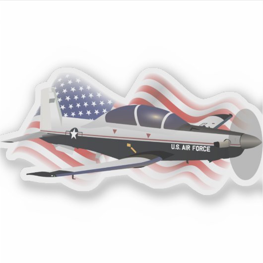 Patriottische T-6 Texaan II Trainer Vliegtuig Sticker (Voorkant)