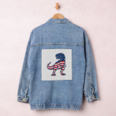 Patriottische T-Rex Amerikaanse Vlag Dinosaurus On Denim Jacket (Hangar)